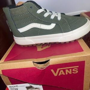 Vans Kids High-Top Sneakers - Olive and White